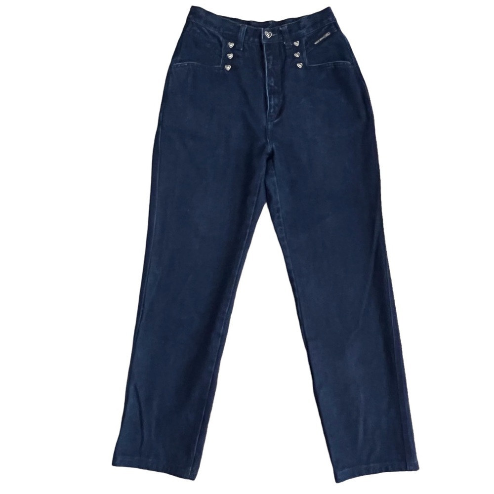 Vintage 1980s / 1990s Western Ethics Pocketless Back Dark Wash High Rise Jeans